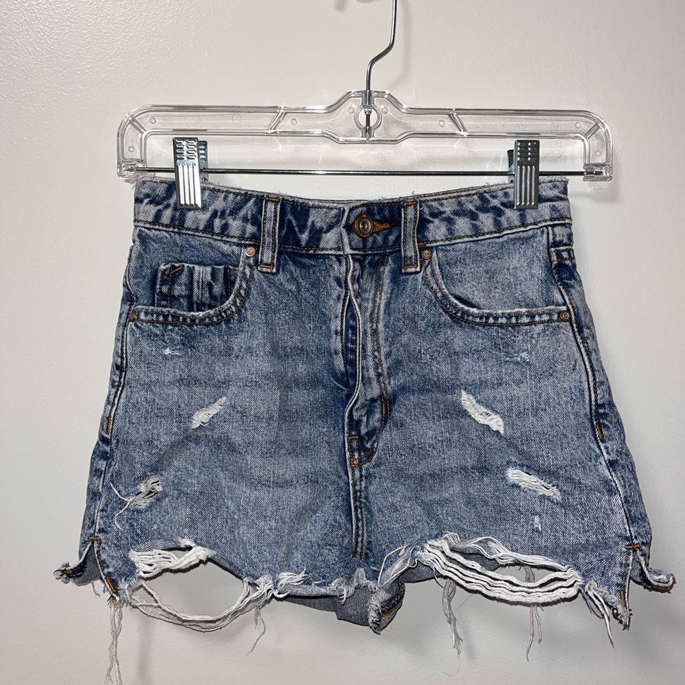 Zara Ripped Jean Shorts